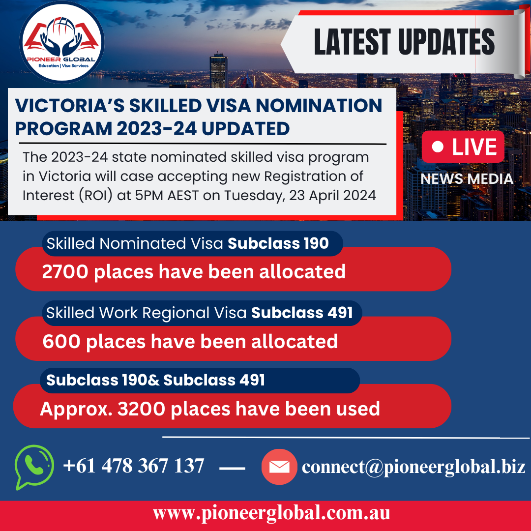 Update - Victoria’s skilled visa nomination program 2023-24